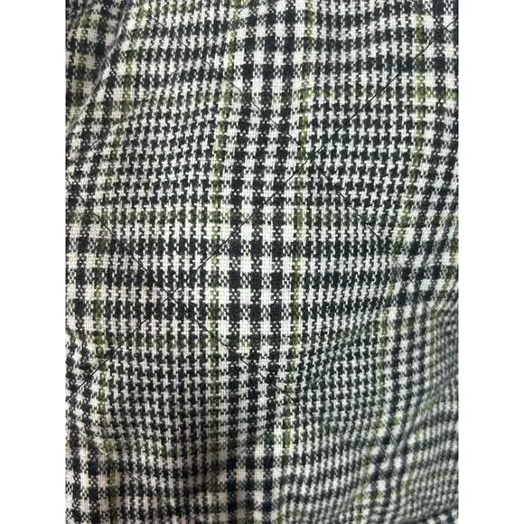 Zara Boxy Plaid Coat Jacket Medium Green Gray Check Button Front Utility Pockets - Picture 10 of 12